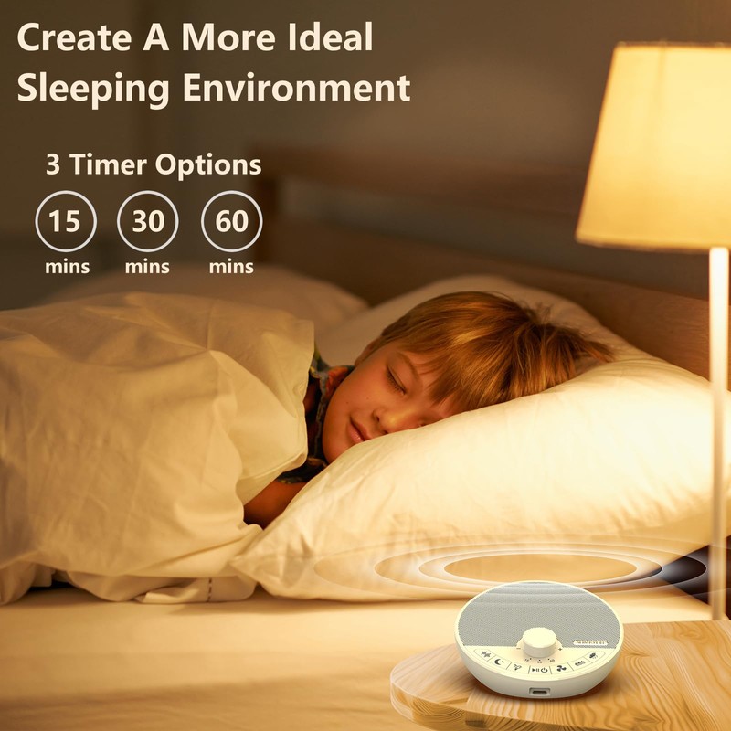Someyou White Noise Sound Machine with 18 Sleep Sounds, Battery