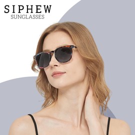 SIPHEW Women's Polarised Fashionable Lightweight Sunglasses with UV400 Protection Sunglasses for Women, A2 - Flower/Grey