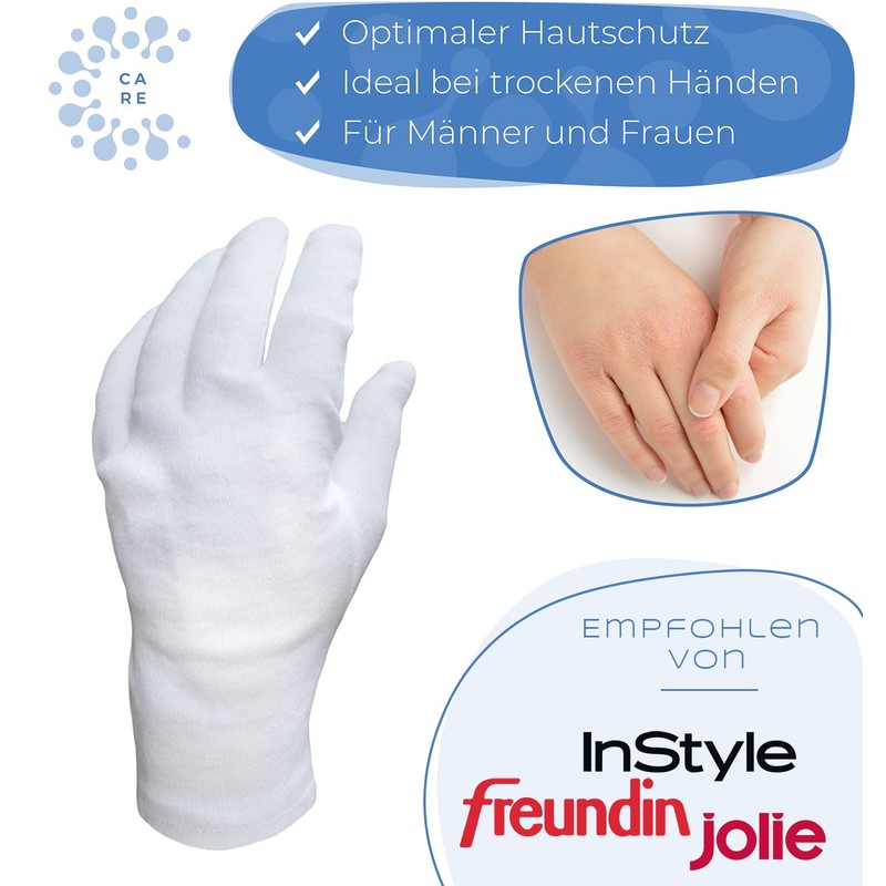 Dermatest: Very Good Cotton Gloves, White Gloves Made of 100%