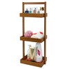 Utoplike Teak Shower Caddy Corner, 3 Tier Standing Shower Organizer