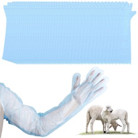 LEKEFETO Long Sleeve Veterinary Gloves, 100 Pieces Veterinary Gloves, Stretchy Disposable Gloves, Gloves for Livestock Insemination, Veterinary Gloves, Extra Long Cuff, 90 cm