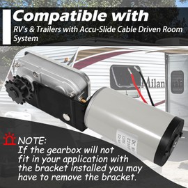 225008 RV Slide Out Motor & Gear Housing Compatible with RV's & Trailers with Accu-Slide Cable Driven Room System, Replace for ‎R25075 RV Side Motor & ‎R25076-1 Gearbox R25076 RV Slide Out Gearbox
