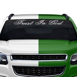 Sticky Creations Trust in God Decal Sticker Windshield Window Vinyl Graphic Banner Rear Back Car Truck SUV Vehicle Christian Faith Quote Bible 36"x4.25"+ (Font-Flemiscr)