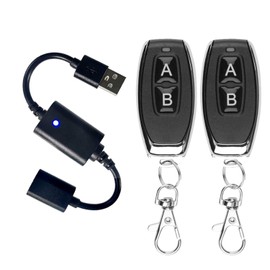 ZABLL DC 5V USB Wireless Remote Control Switch Driver Power ON Off for LED Light, Strip Reading Lamp, Light Fan & More (2 Transmitters and 1 Receiver)