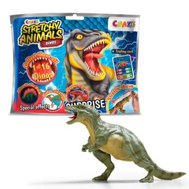 CRAZE STRETCHY ANIMALS Dinos - Superdehnbare Dino Figuren, Dinosaurier Spielzeug zum Sammeln mit elastischer Haut und spezieller Füllung