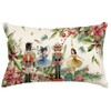 RABUSOFA Christmas Pillow Covers 12x20 Nutcracker Poinsettia Holiday Decor