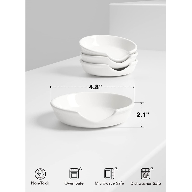 LE TAUCI Ceramic Spoon Rest, 4.8 Inch Spoon Rest for