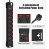 Heavy Duty Power Strip with Individual Switches,8 Outlets 14 Gauge