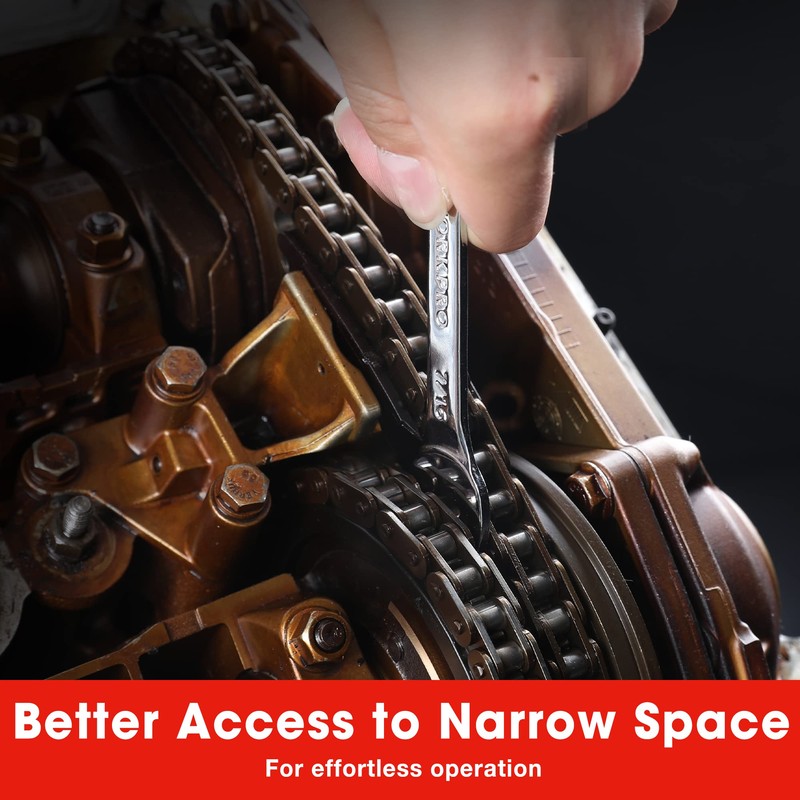 WORKPRO SAE Super-Thin Open End Wrench Roll-up Set, 7PCS, 1/4"