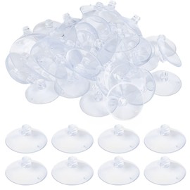 AccEncyc Suction Cup with Hole 1'' Glass Suction Pads Clear PVC Sucker Pads Small Suction Holder for Bathroom Wall Door Glass Window Car Shade (100pcs)