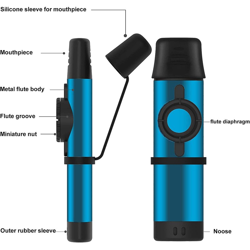 Kazoo - Professional Metal Musical Instrument with 5 Extra Membranes,
