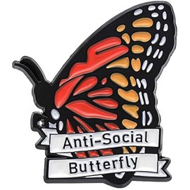 GBJUK Anti Social Butterfly Enamel Pin Badge