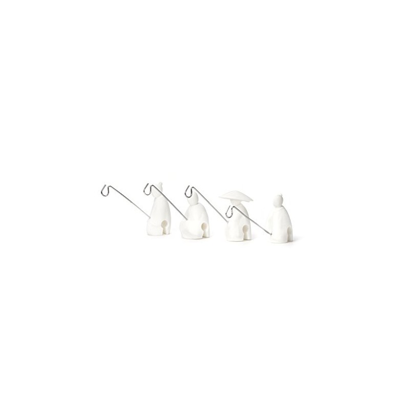 Kikkerland Teabag Holder, Plastic, White 10.2 x 12.2 x 3