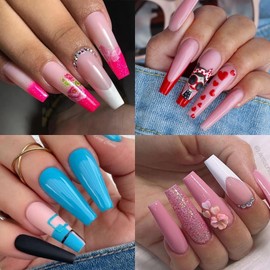 Cycullinyt 240Pcs Coffin Soft Gel Nail Tips, Long Coffin Nails, 12 Sizes Half Cover Tapered French Acrylic Fake Nails Clear False Nail Extension for Beginner and Professional Home Salon DIY