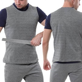 Stab-Proof Cut-Resistant Undershirt Vest for Work & Self-Defense Charcoal/S