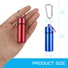 OOTSR Portable Pill Case (2.6"x0.7") with D-Ring Carabiner Waterproof Aluminum
