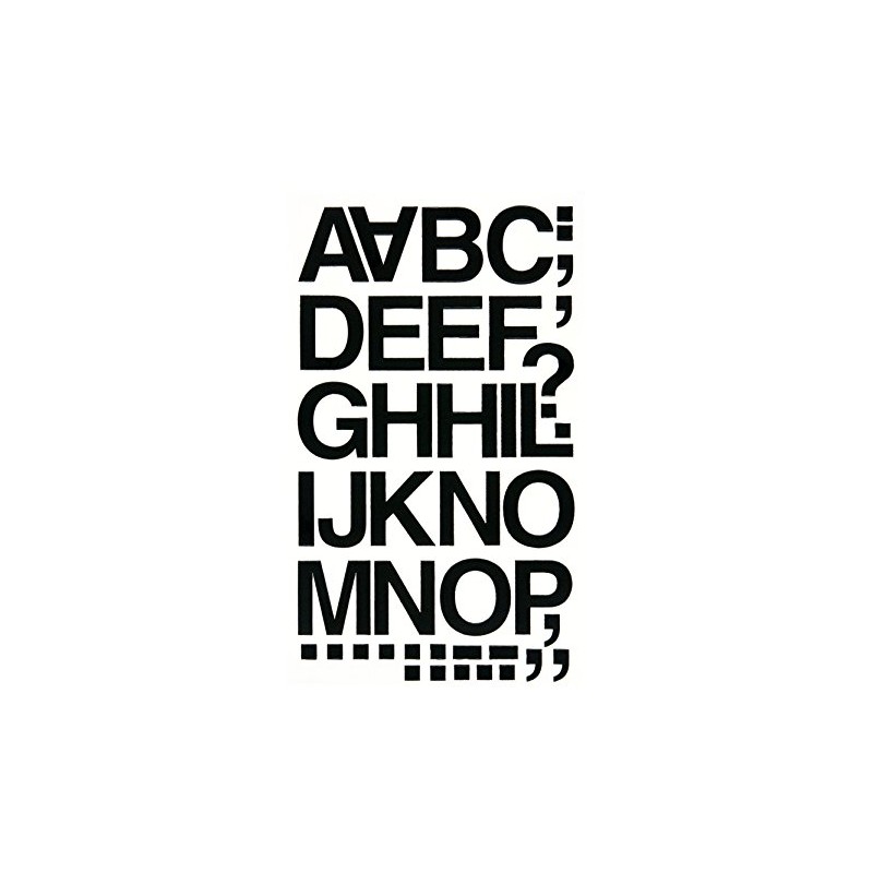 Chartpak Self-Adhesive Vinyl (01040) Capital Letters and Numbers, 1-1/2 Inches