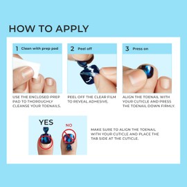KISS imPRESS No Glue Pedi Press-On Nails, Design, 'Last Flowers', Medium Blue, Short Size, Squoval Shape, Includes 24 Nails, Prep Pad, Instructions Sheet, 1 Manicure Stick, 1 Mini File