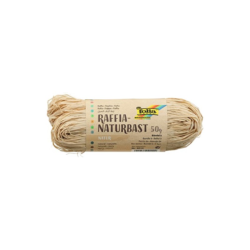 Naturbast, naturfarben, 50g