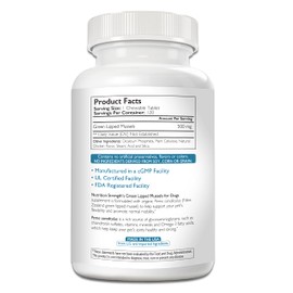 Green Lipped Mussels for Dogs for Joint Support & Inflammatory Relief, Promote Normal Mobility & Flexibility, Boost Prebiotic Activity, Support Gut Microbiome, 120 Chewable Tablets