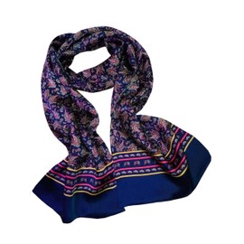 Ellettee, 63" x 11" Man's 100 Pure silk scarf wrap Accessory gift (Paisley CoffeeGold)