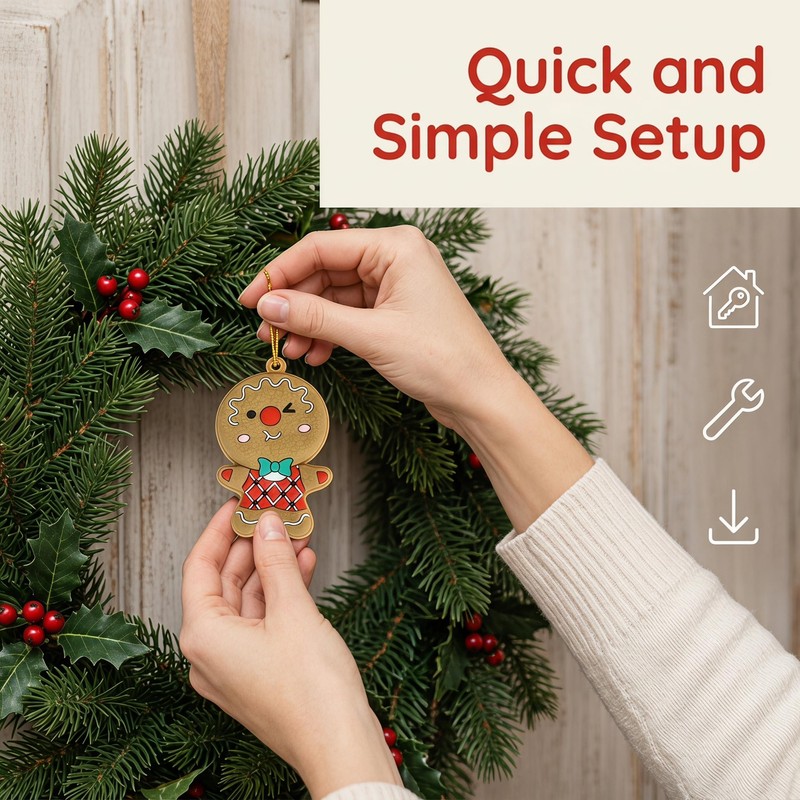 12 Pcs Gingerbread Man Ornaments for Christmas Tree