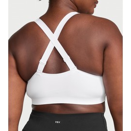 Victoria's Secret Women's VSX Knockout Front Close Sports Bra, High Impact Underwire, Vs White, 32DD