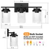 JUNNAI Black Bathroom Light Fixtures 3 Light Vanity Light Over