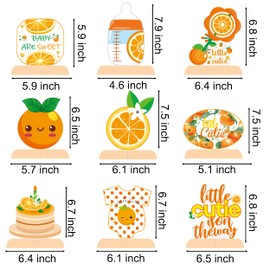 9pcs Little Cutie Baby Shower Decoration Little Cutie Table Honeycomb Centerpiece Orange Theme Table Decoration for Orange Fruit Birthday Party Supplies