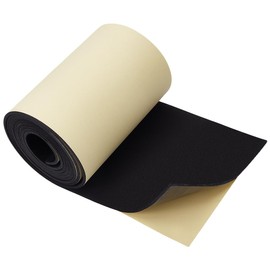 BENECREAT 118x8 Inch Black Self Adhesive EVA Foam Roll, 4mm Thick Waterproof Foam Rubber Sheet for Furniture Protecting, Gap Filling, Costumes and Other Craft Project