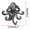 BSTKEY Cast Iron Octopus 5 Tentacles Decorative Wall Hook -