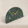 Bloomingville Decorative Half Moon Marble Mantel Clock, Green and Gold