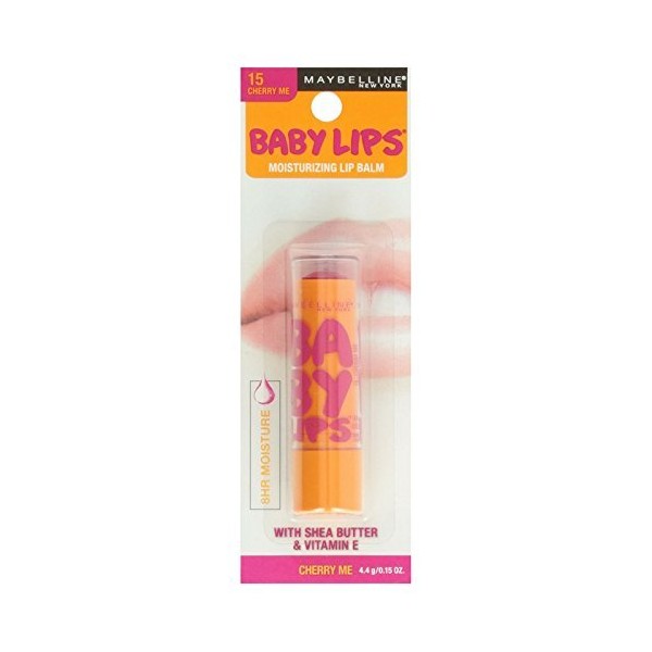 Maybelline Baby Lips Moisturizing Lip Balm , Cherry Me 0.15 oz (Pack of 2)