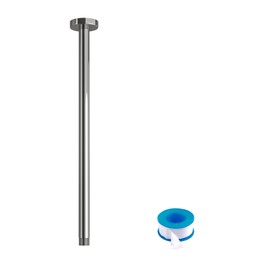 Lordear Long Shower Arm 16 Inch Chrome Ceiling Mount Shower Arm and Flange 16” Shower Head Extension Arm Design for Rainfall Showerhead,Round Pipe