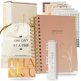 Bossy Girl Journey Undated Weekly Hourly Vertical Spiral Planner A5 (Beige)