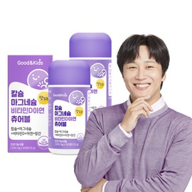 Good & Kids Children's Calcium Magnesium Vitamin D Chewable Tablets (2 Bottles) / Bone Health, Dental Health, Immune Function / 굿앤키즈 어린이 칼슘 마그네슘 비타민D 츄어블 2병  뼈건강 치아건강 면역기능