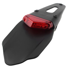 KATUR Rear Fender LED Brake Red Tail Light Lamp with Bracket for Off-road Motorcycle Motocross Dirt Bike (Red Lens)