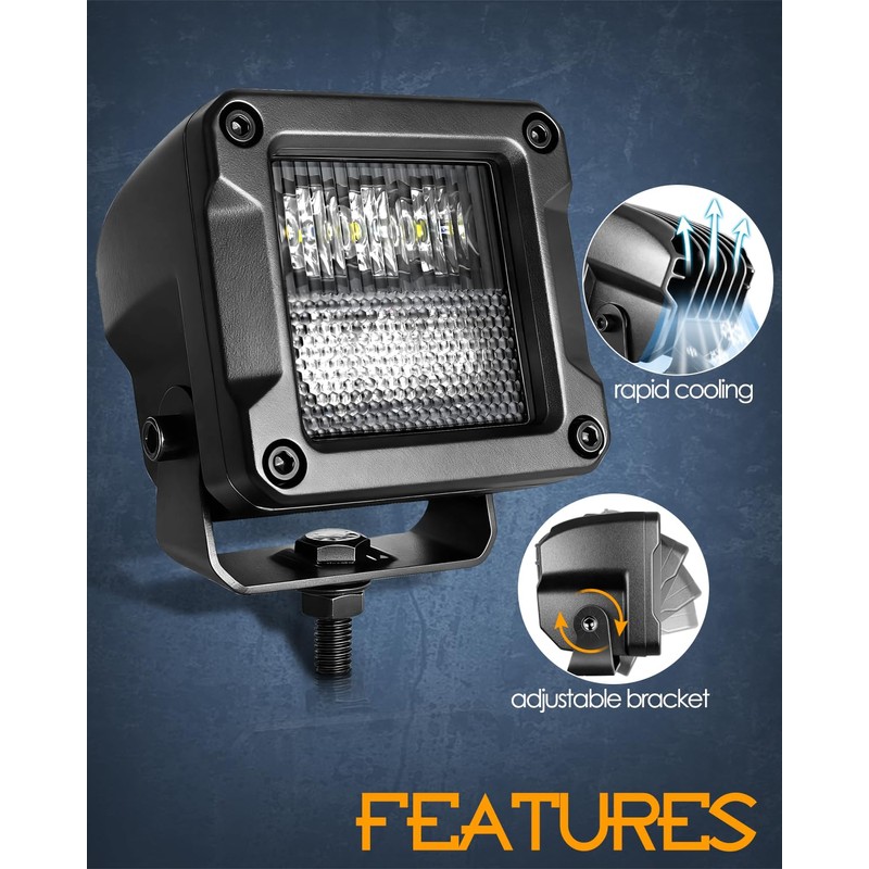 LED Pod Lights, Nirider 2PCS 120W 3 Inch CREE Fog