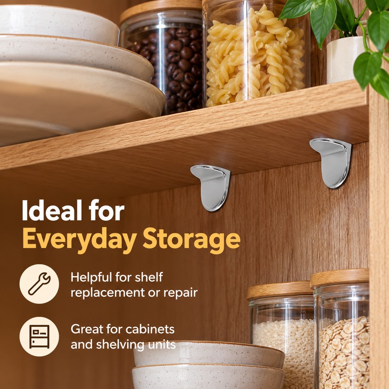 L-Shaped Shelf Support Pegs for Cabinets & Bookcases – 50PCS