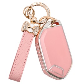 JAMCARI for kia Key Fob Cover - 5 Button Soft TPU Protection Car Key Case for Telluride 2023 2024 2025 EV5 Sorento K4 K5 GT-Line Remote Smart Key (Pink)