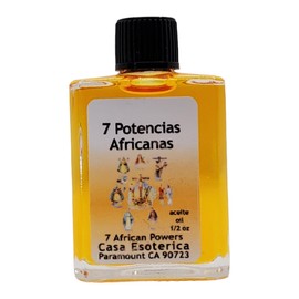 7 African Power Oil (7 Potencias Africanas Aceite) Spiritual Anointing Oil by CASA ESOTERICA MAGICK SPACE - Protection & Strength - Draw Positive Energy & Success-0.5 FL OZ (1 Pack)