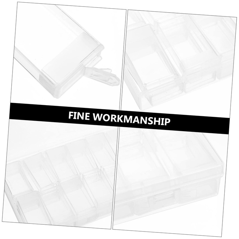 Operitacx 24grids Transparent Nail Art Organizer Box for Manicure Tools