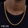 VEXXS 3/4/5/6 mm Men's Curb Chain, 18 K Gold Plated