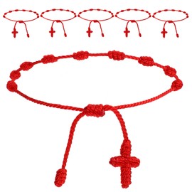 SynHHergyx 6 Pcs Red String Bracelet Red Rope Bracelet Adjustable Knot String Bracelets as Gift for Birthday Party Graduation New Year