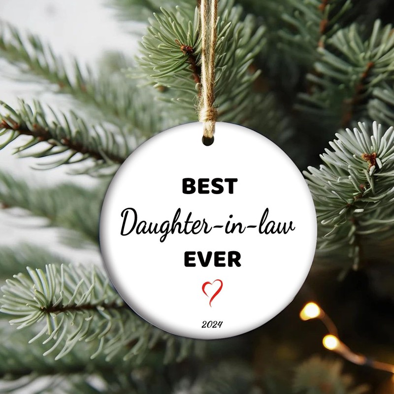 Daughter-in-Law Ceramic Ornament Wedding Gift Holiday Tree Decorations