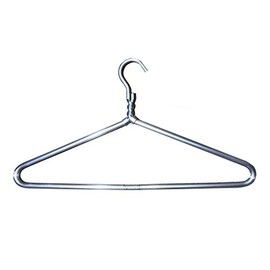 (3 PACK) SILVER DODCO Heavy Duty Thick Aluminum Metal NON-SLIP CLEAR VINYL WRAPPED Garment, Coat, Clothes, Suit, Pants, Hangers MADE IN THE USA