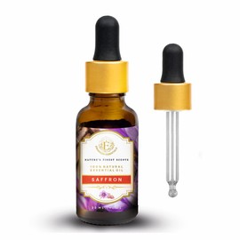 Enhanced Essentials Luxurious Saffron Essential Oil by Enhanced Essentials| Slow Distilled & Pure| for Home,Diffusers,Skin & Hair Care,Aromatherapy,Bath,Perfume,Soap & Candle Making|with Glass Dropper| 1 fl oz (30 ml)