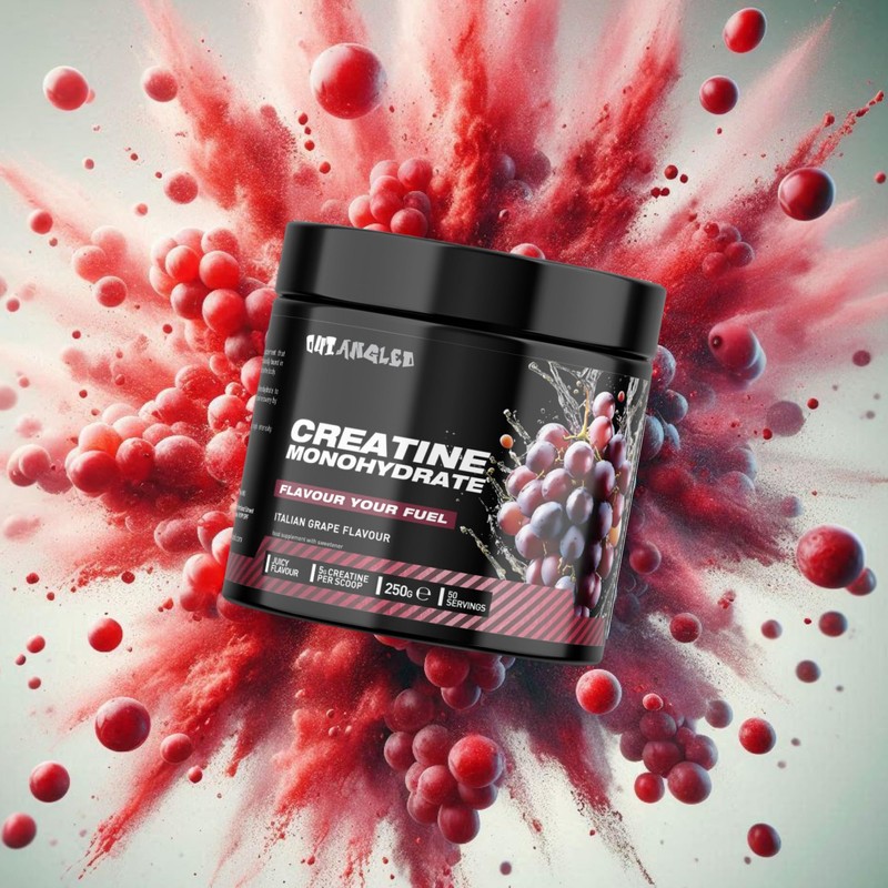 Out Angled Creatine Monohydrate Powder, Italian Grape, 50 Servings, Micronised