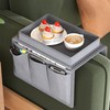 QRZLP Sofa Armrest Organizer, 4-Pocket Armchair Caddy with Cup Holder,