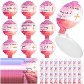 36 Sets Mini Christian Compact Mirrors for Women Inspirational Bible Verse Compact Round Mirror God Bless Mother Pocket Makeup Mirror Bulk Religious Gift for First Communion Church Baptism Party Favor